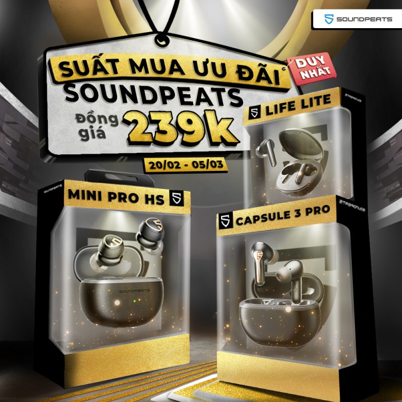 soundpeats đồng giá 239k