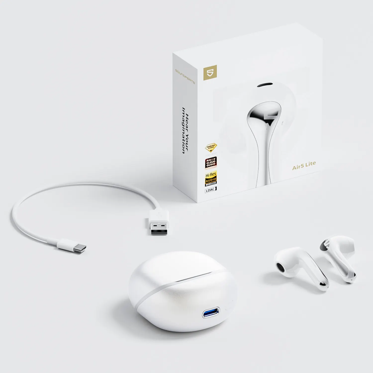 tai nghe bluetooth soundpeats air 5 lite - trắng 3