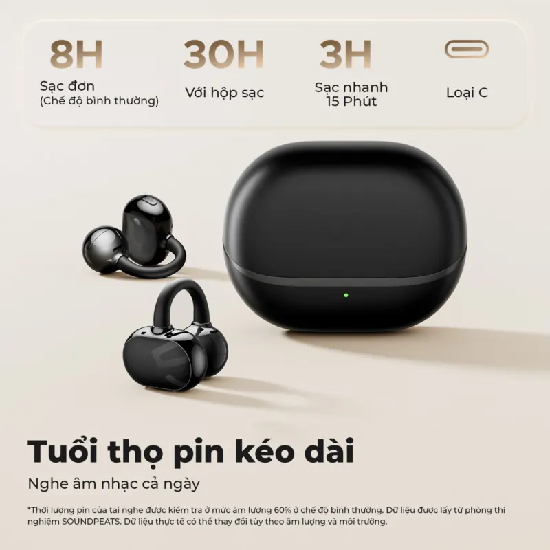 tai nghe bluetooth soundpeats pop clip - 6