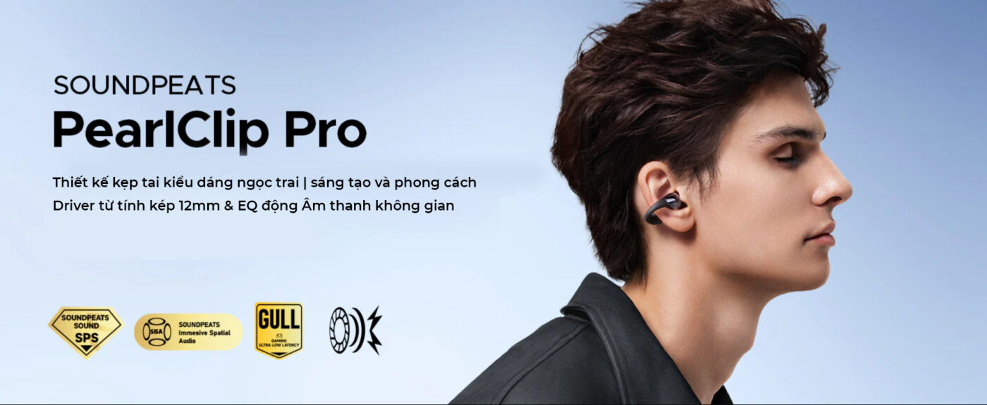 tai nghe bluetooth kẹp tai Open Ear SoundPEATS PearClip Pro - 6