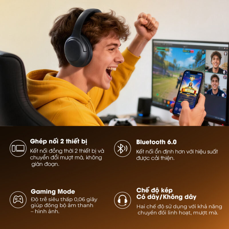 tai nghe bluetooth chụp tai soundpeats cove pro-6